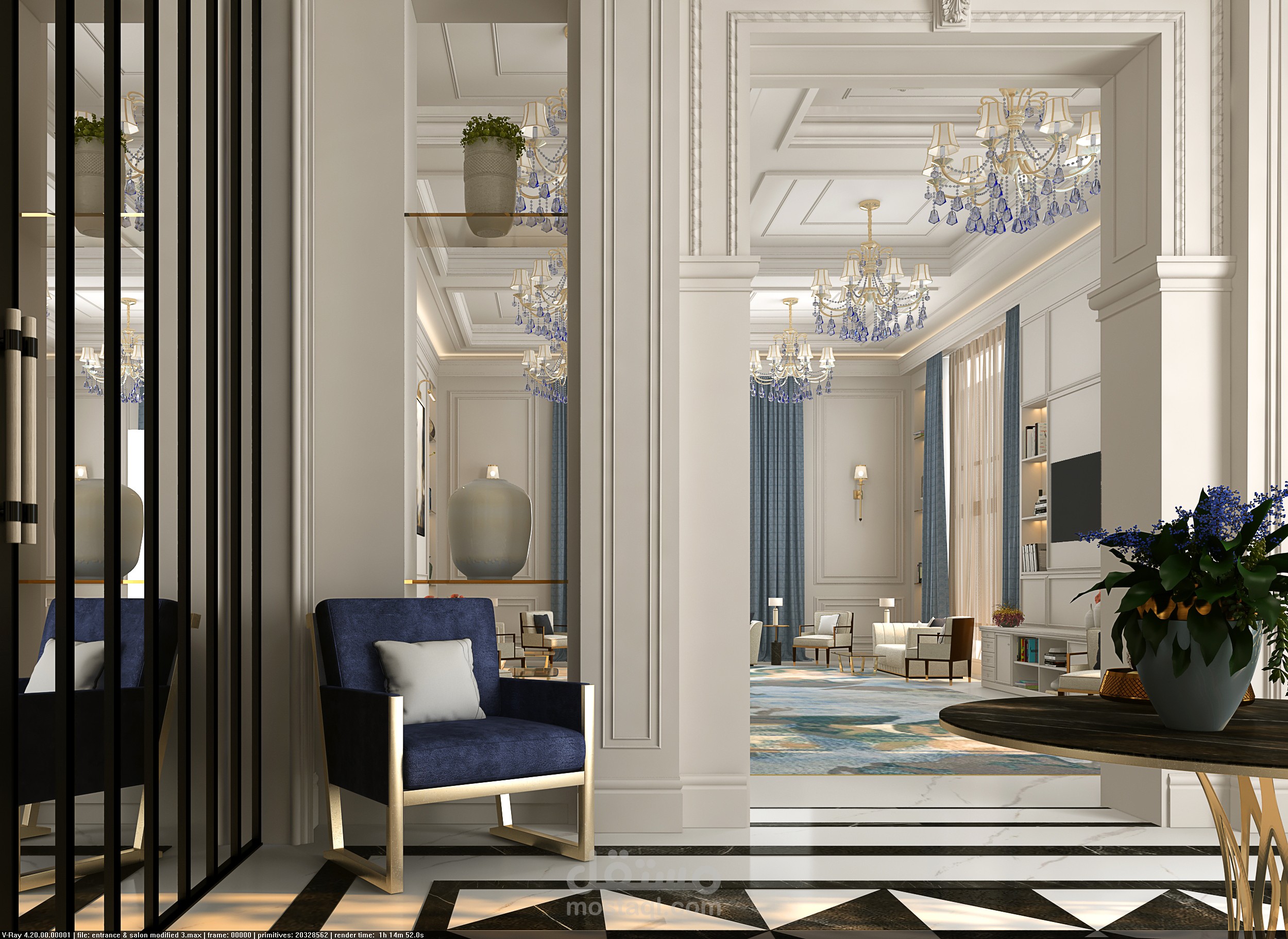 تصميم فيلا علي الطراز New Classic