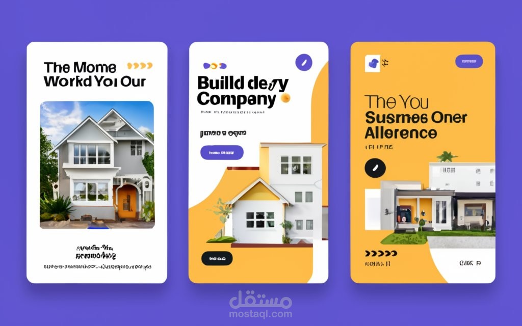 تصميمات سوشيال ميديا لشركة عقارات بال AI