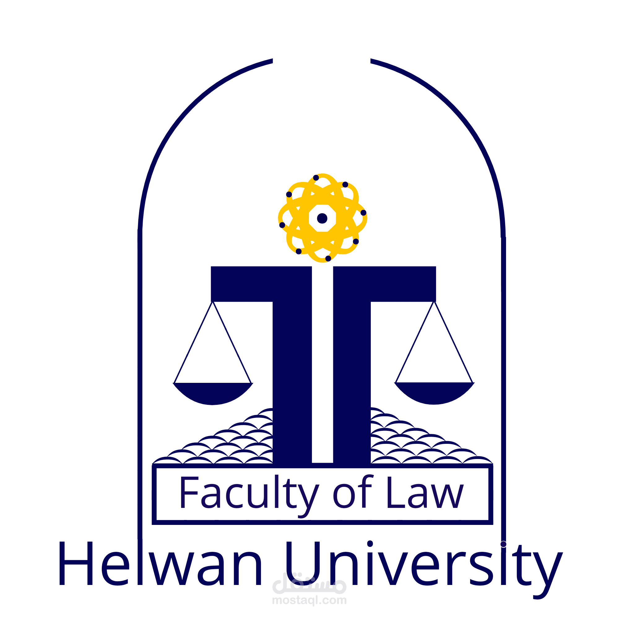 تصيم لوجو logo شعار كلية الحقوق جامعة حلوان