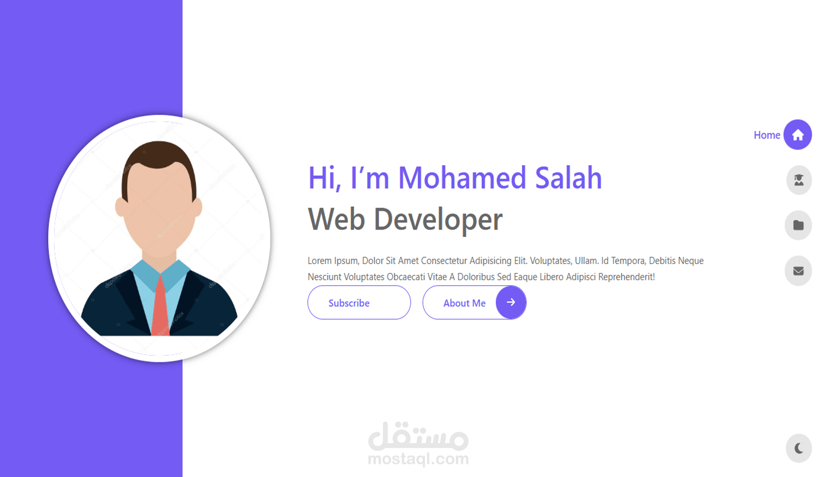 موقع تعريفى شخصى portfolio