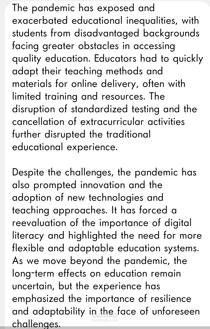 تأثير الفايروس على التعليم the impact of the virus on education