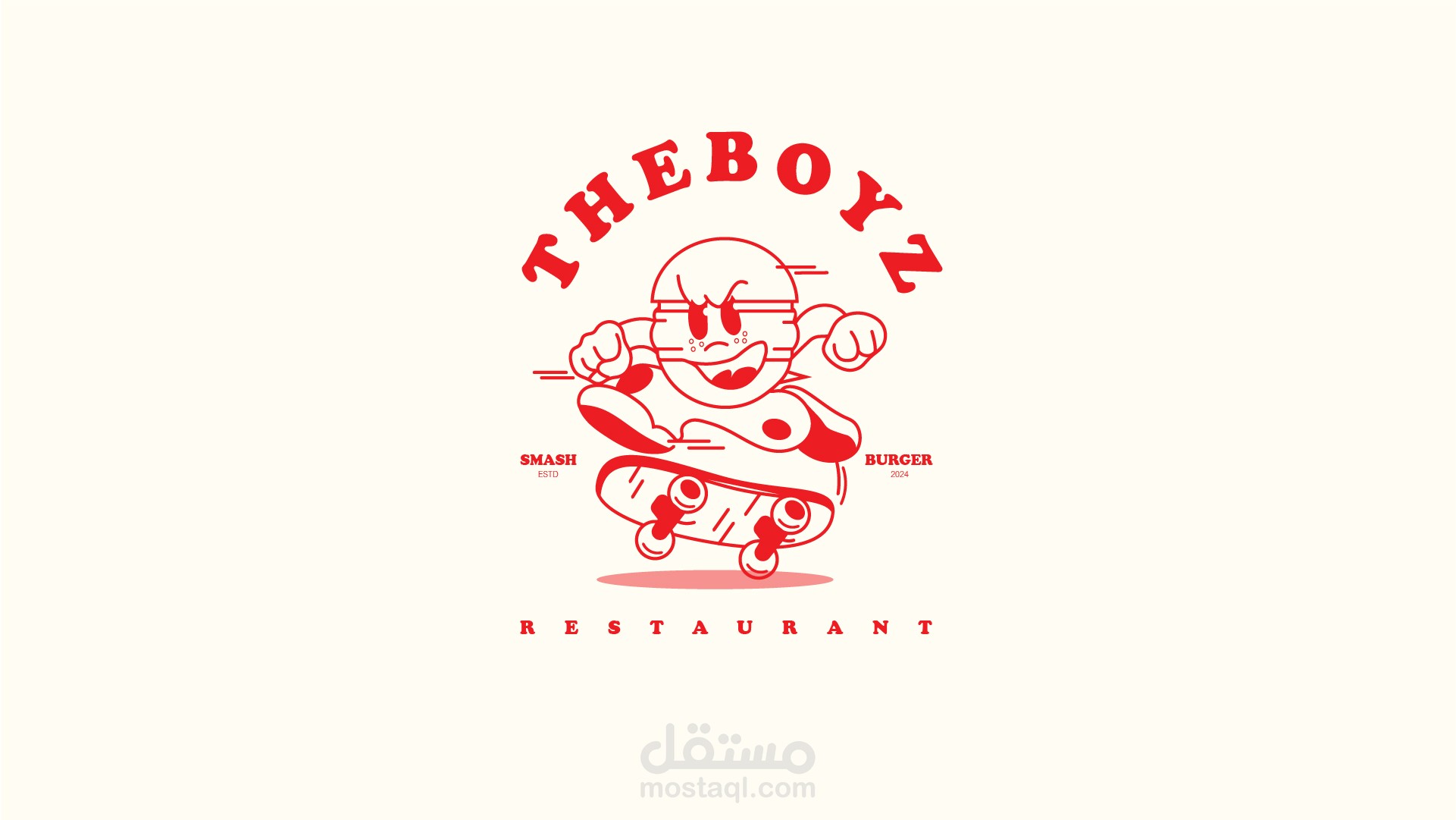 تصميم شعار وهويه بصريه لمطعم برجر the boyz-Logo-visual identity for Smashburger resturant