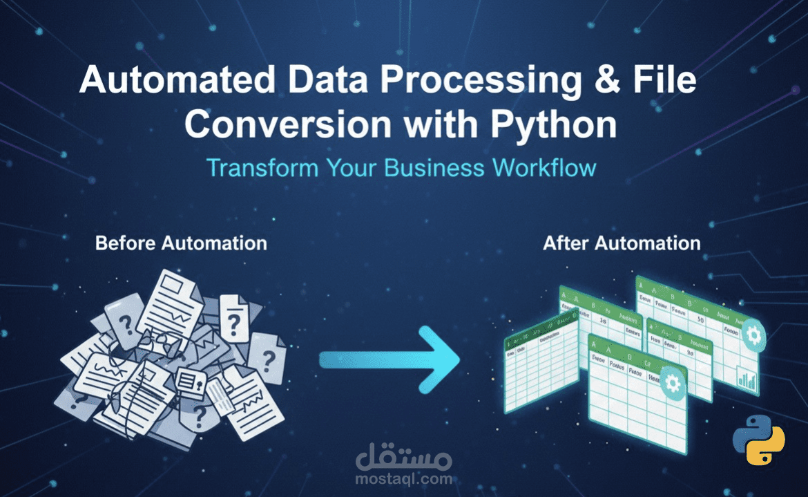 تطوير سكربت Python لأتمتة معالجة البيانات وتحويل الملفات تلقائيًا