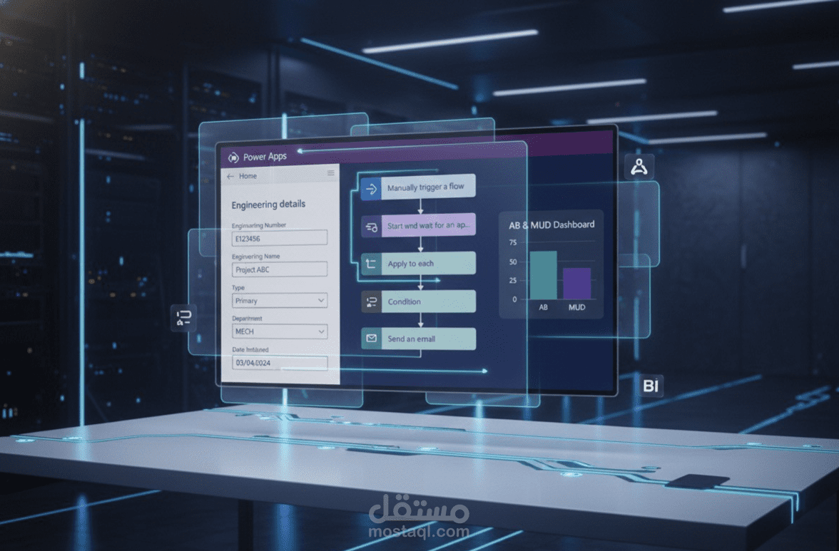بناء نظام إدارة متكامل باستخدام Power Apps و Power Automate و Power BI