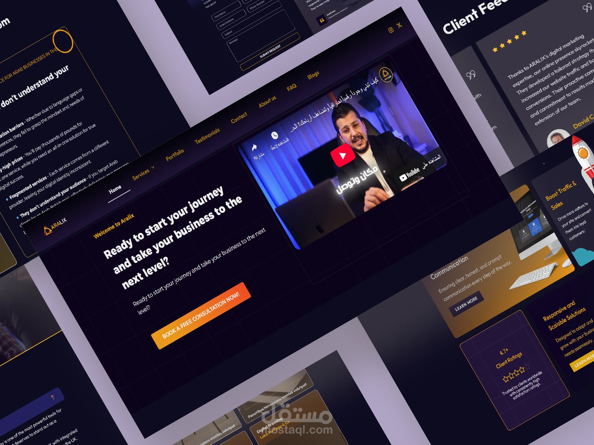تطوير موقع Aralix Digital Marketing باستخدام WordPress و Elementor