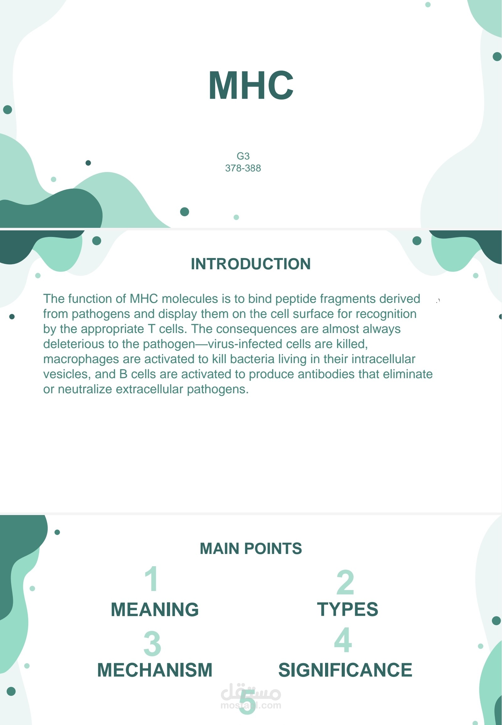 ملف  powerpoint لاحد المواضيع الطبية في مادة ال microbiology المتعلقة بالمناعة