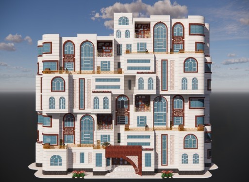 تخطيط وتصميم لعمارة سكنية 2D- 3D