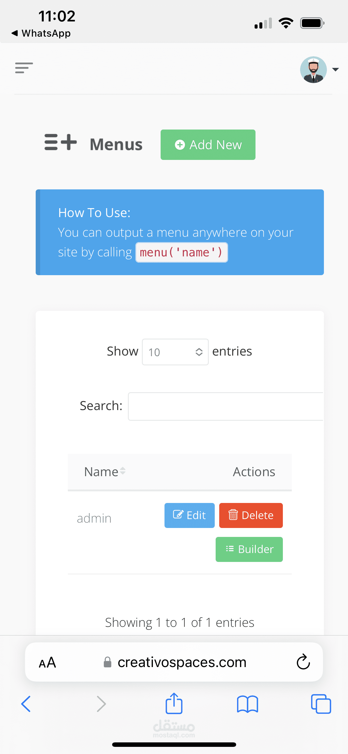 Manage websites