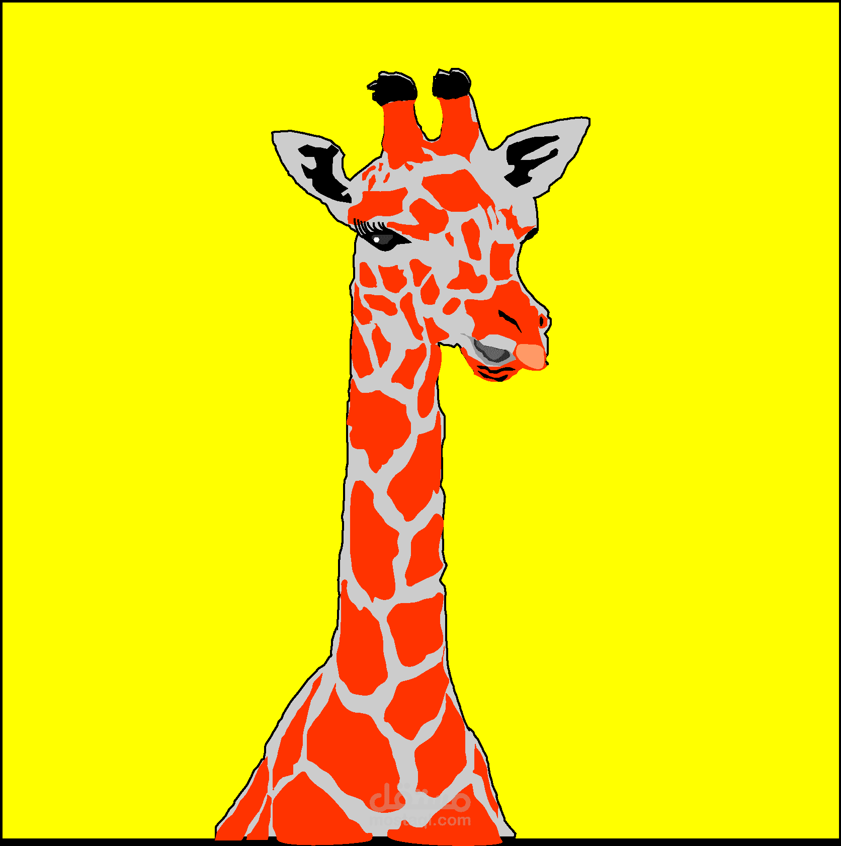 شخصية كرتونية ثنائي الابعاد pretty giraffe