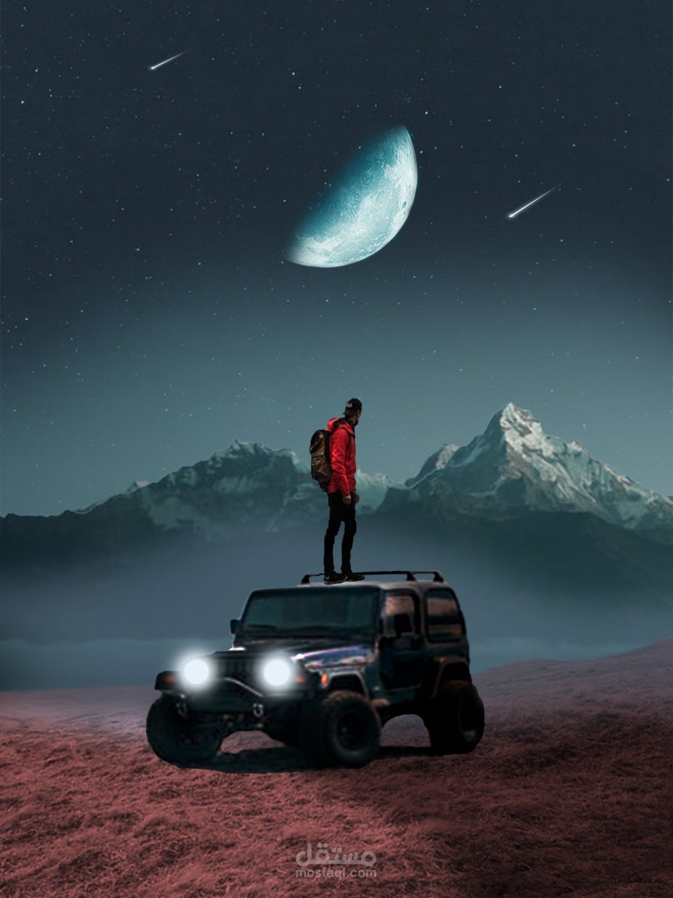 دمج عده صور في تصميم واحد