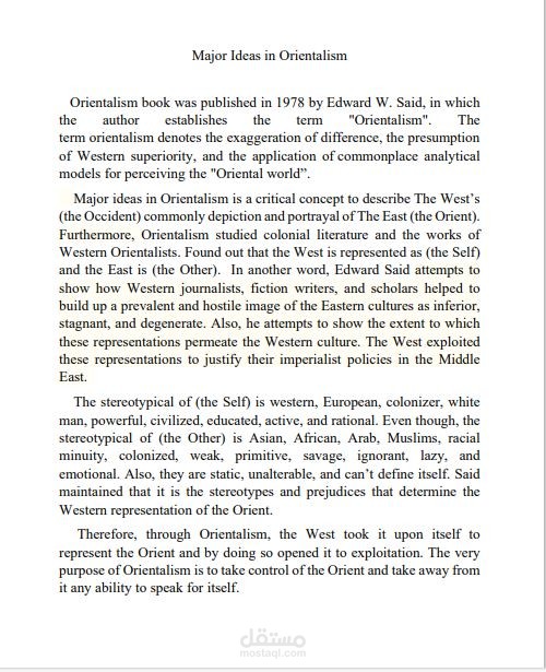 "Article about "Major Ideas in Orientalism