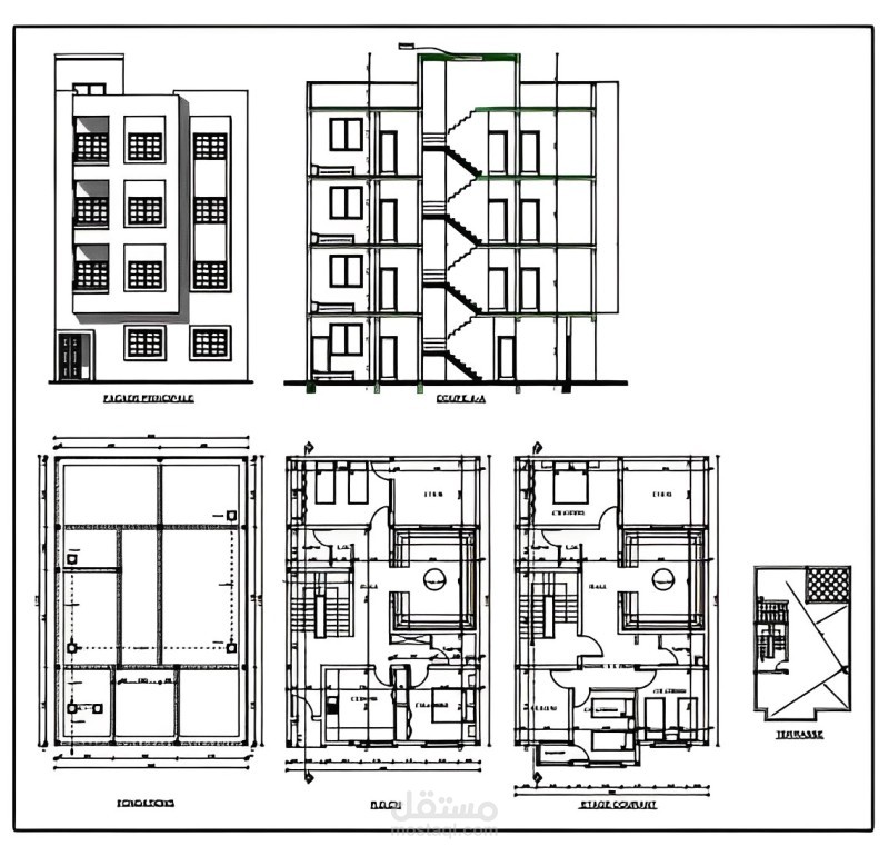 تصميم مزل سكني من ثلاث طوابق