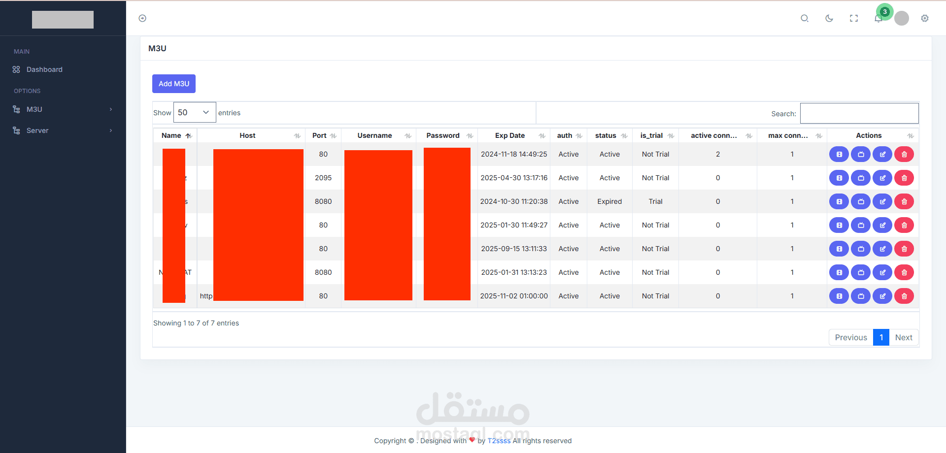 m3u system to get data