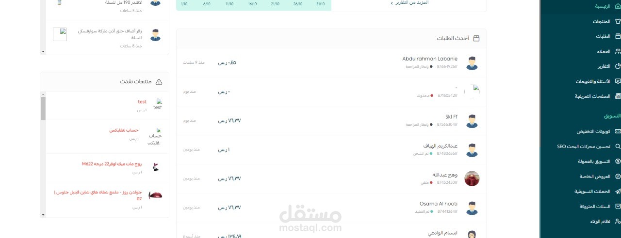 متابعة العملاء والطلبات علي المتجر الإلكتروني