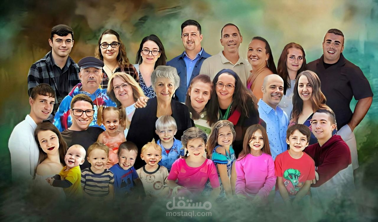 دمج  واضافه الاشخاص من صور مختلفه الي صوره واحده تصلح للطباعه التغليف