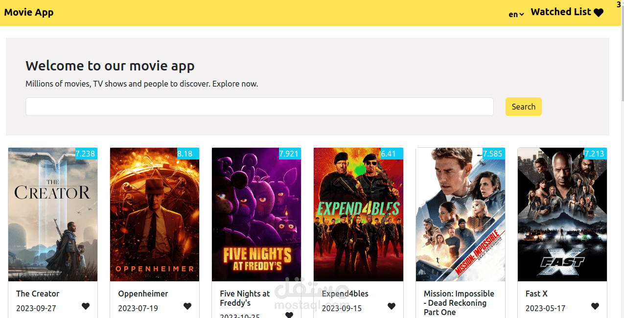 Movies App using Reactjs