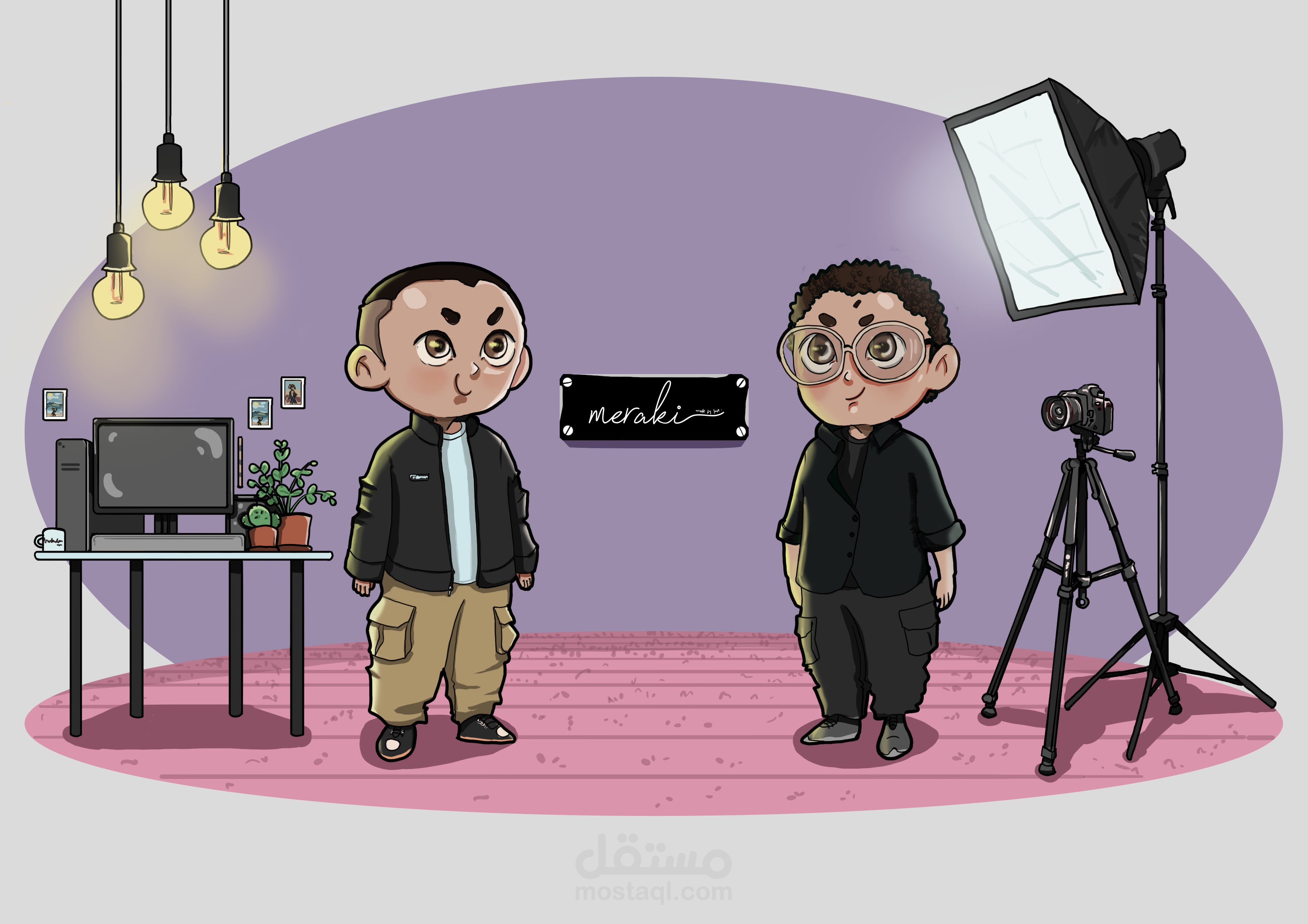 illustration for videography studio- رسم لاستديو تصوير فيديوهات