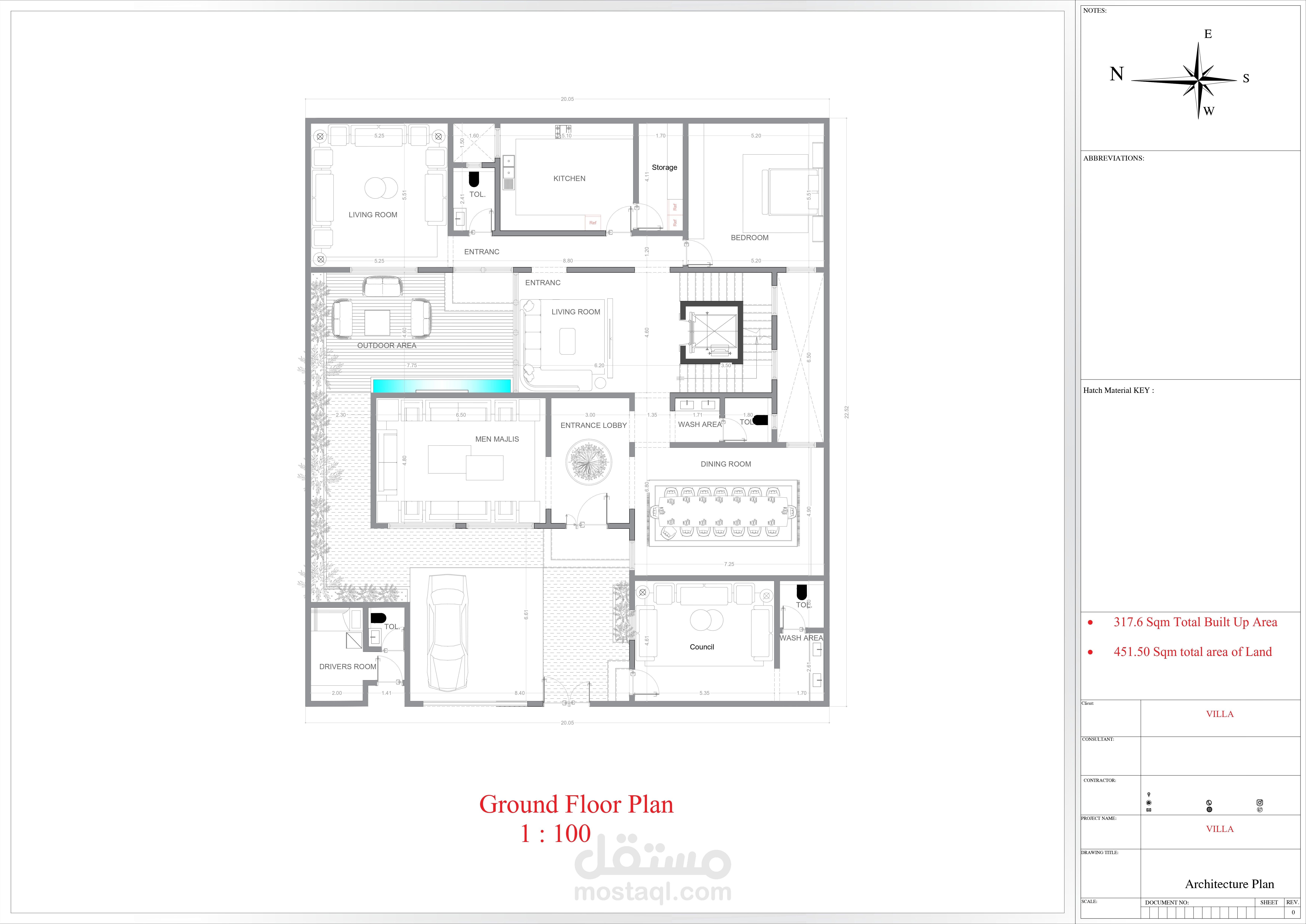 تصميم معماري لفيلا  بالسعودية