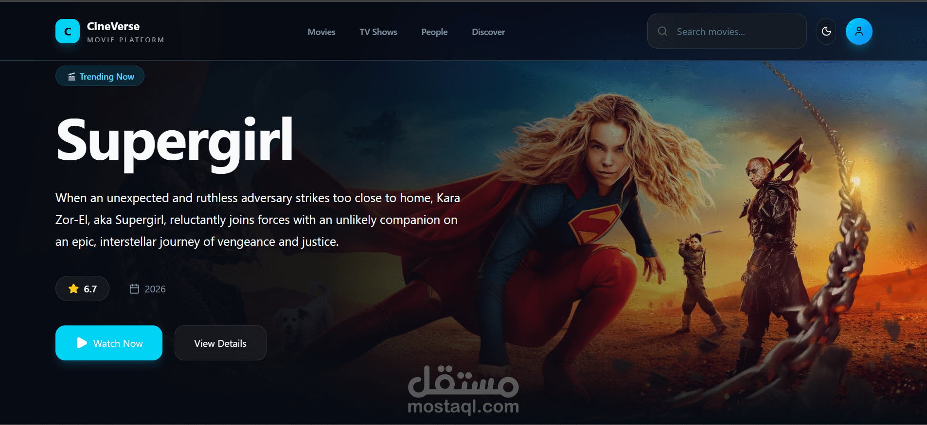 CineVerse – منصة حديثة لاكتشاف الأفلام والمسلسلات باستخدام Next.js و TMDB API