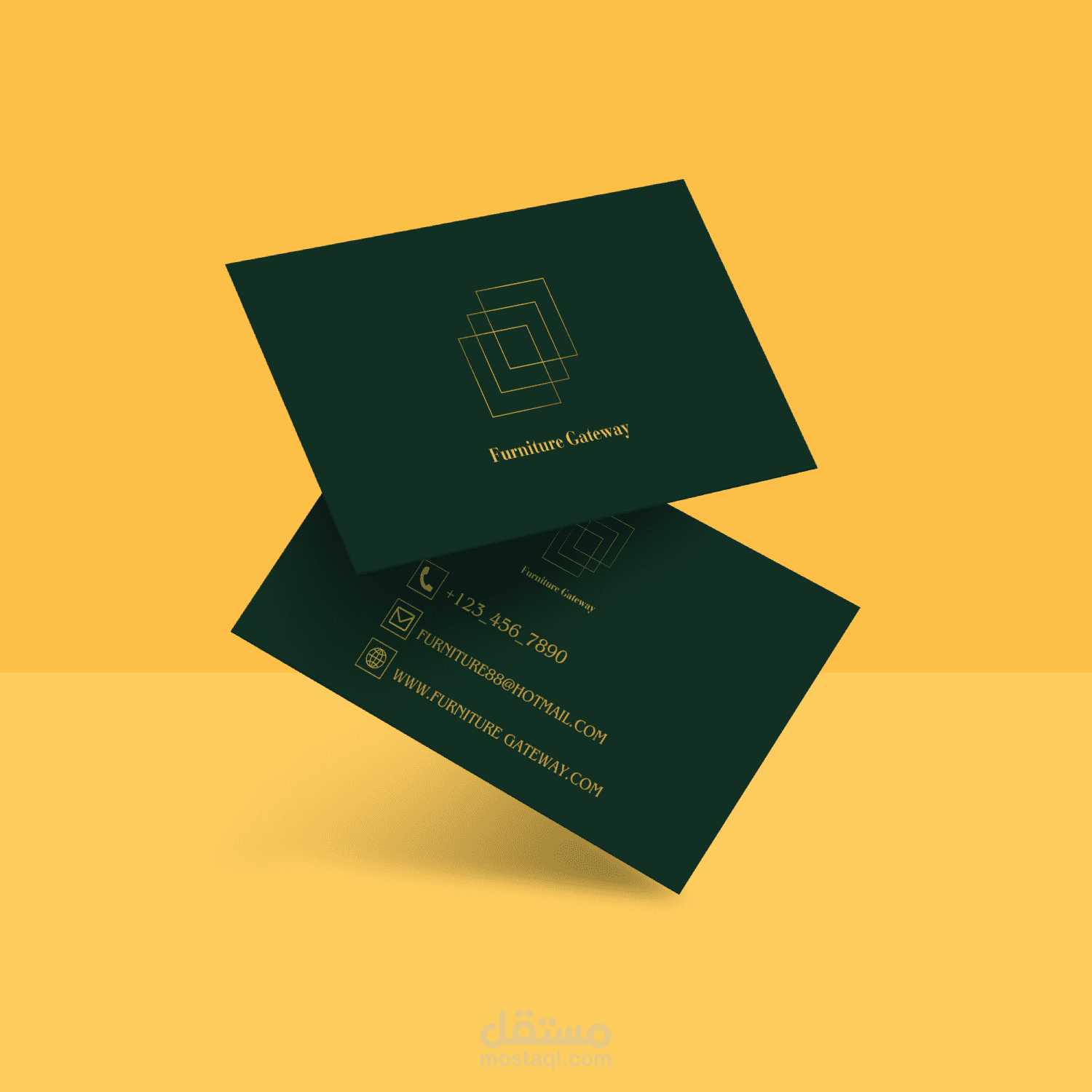 golden modern business card
