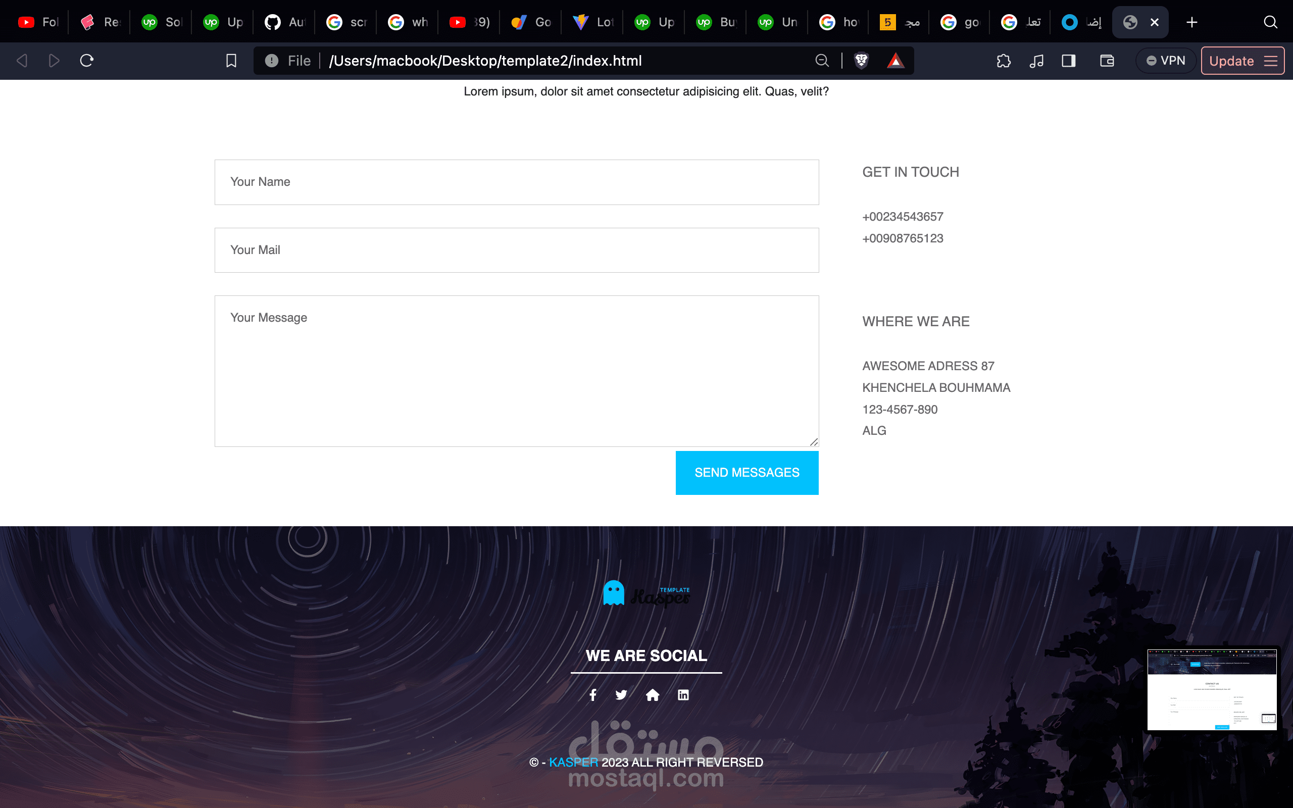 kasper template uisng html css bootstrap