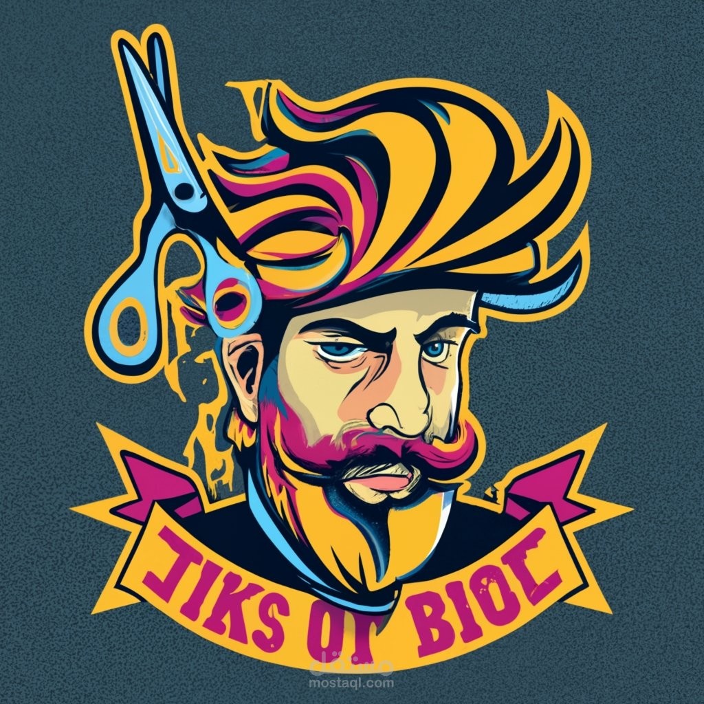 تصميم لوجو رائع لصالون حلاقه