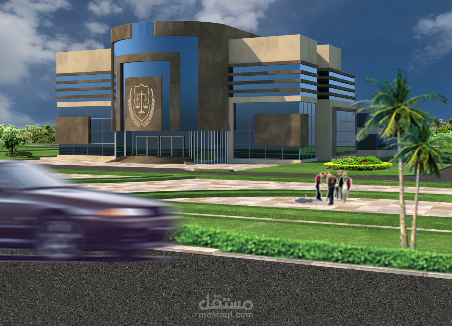 دراسة واجهات مبنى مجمع محاكم