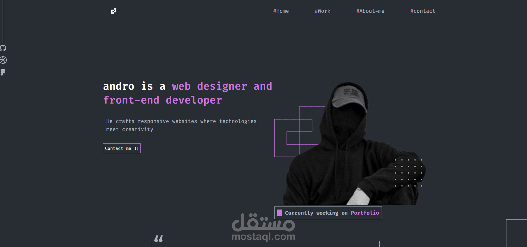 تصميم وتطوير موقع شخصي (Portfolio)
