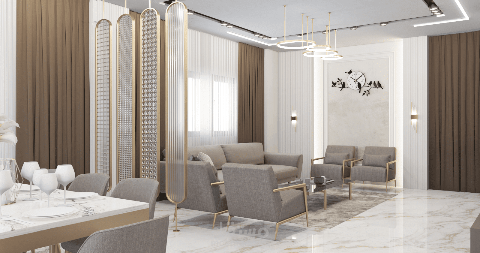 تصميم داخلي لفراغ استقبال