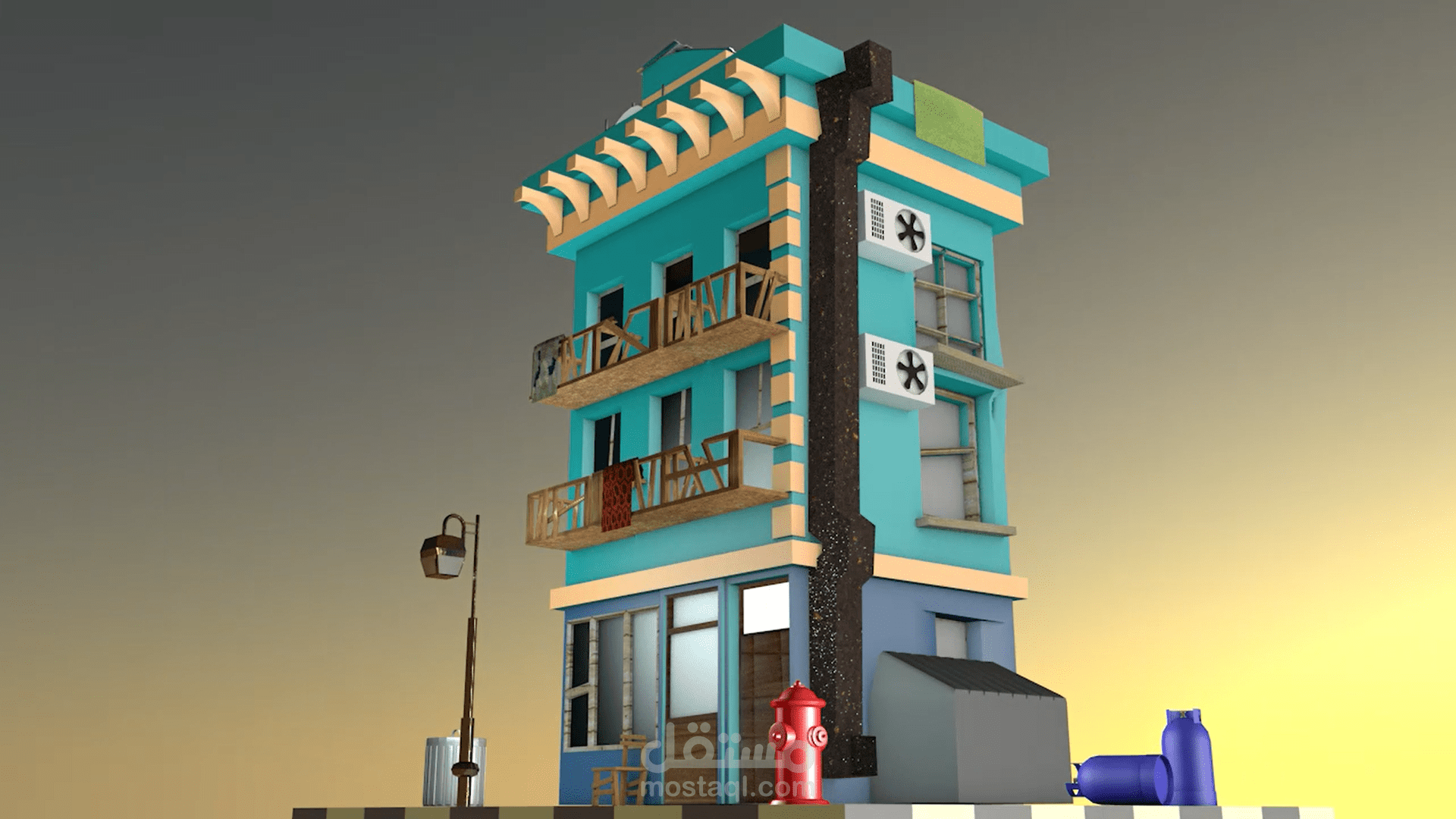 تصميم ثلاثي الابعاد لمنزل