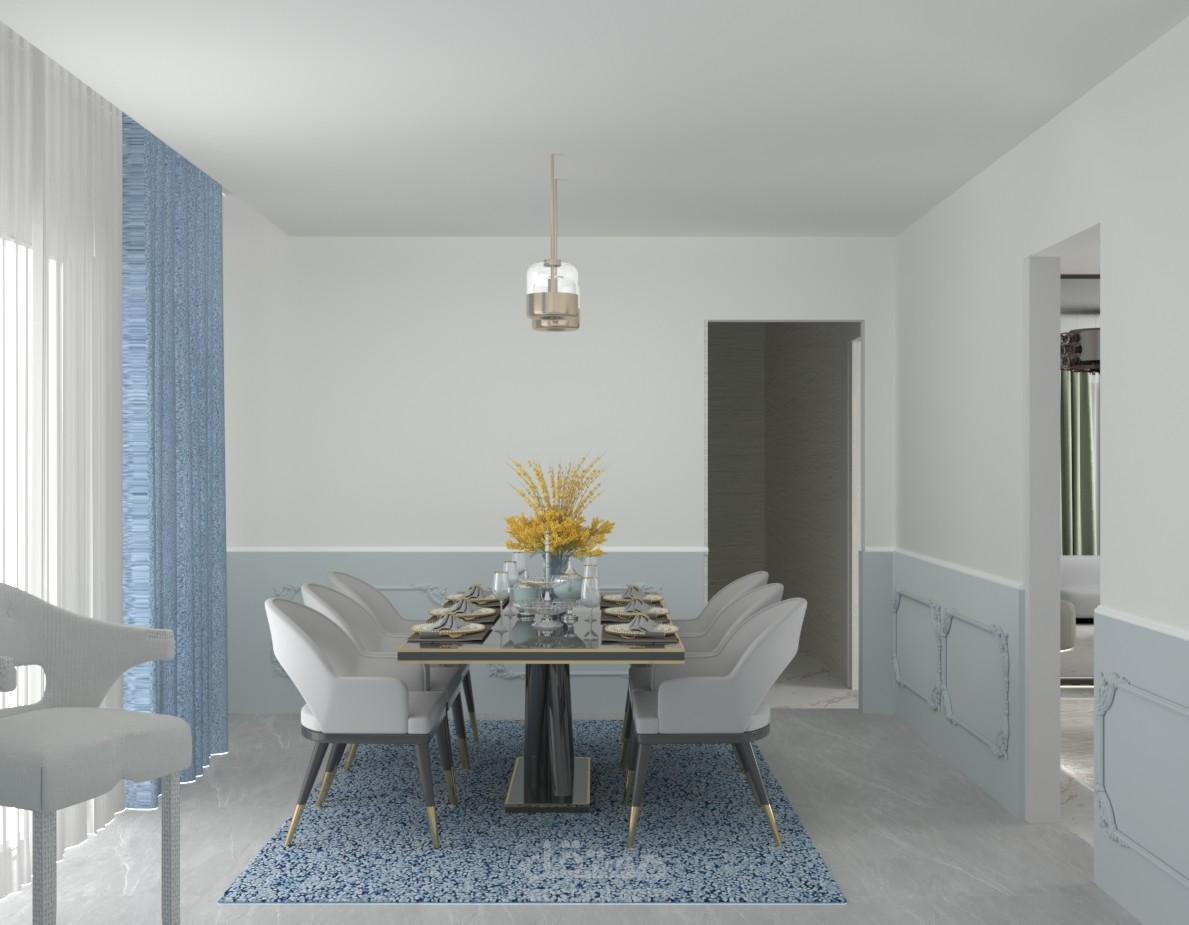 interior design for modern dinning room with 3D MAX