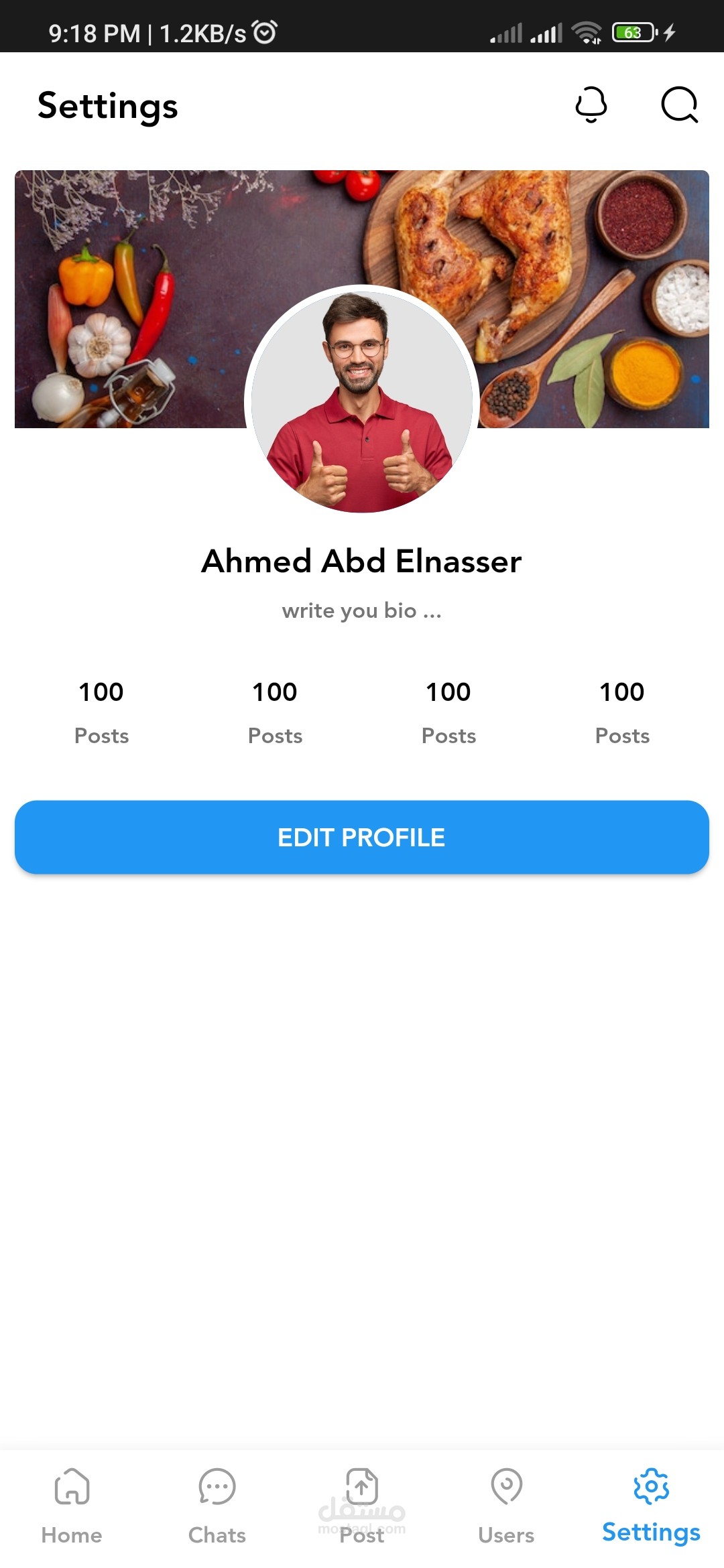 Social media Mobile Application using flutter