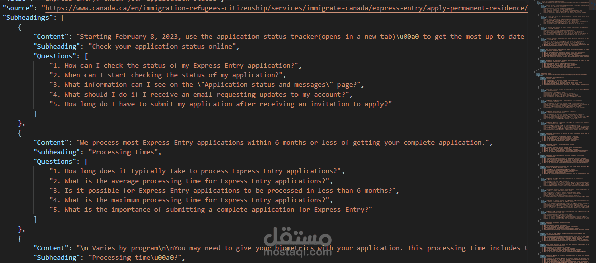 سحب المعلومات عبر الويب - أسئلة وأجوبة - مركز مساعدة الحكومة الكندية.