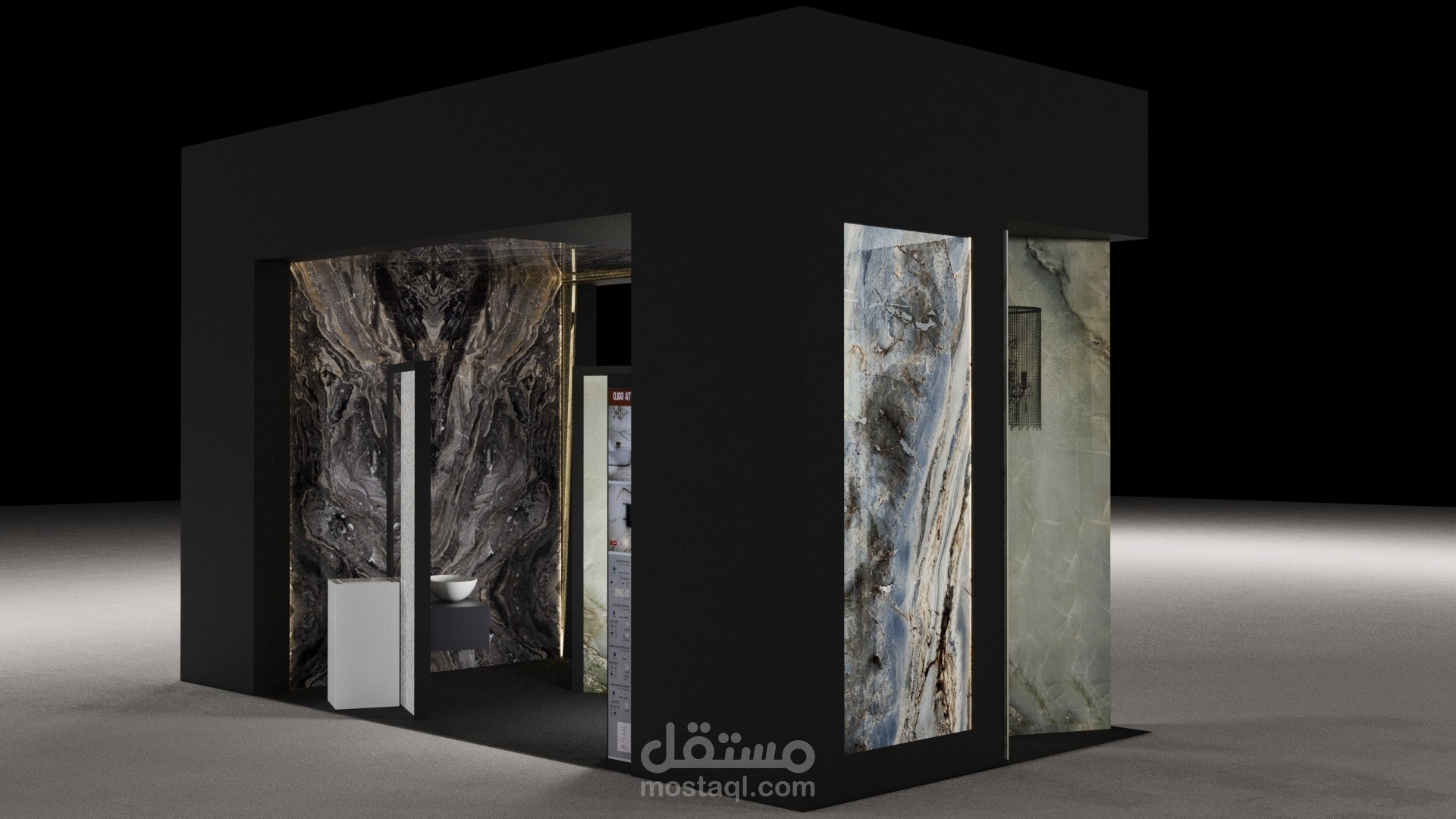 تصميم بوث لمعرض بلاط