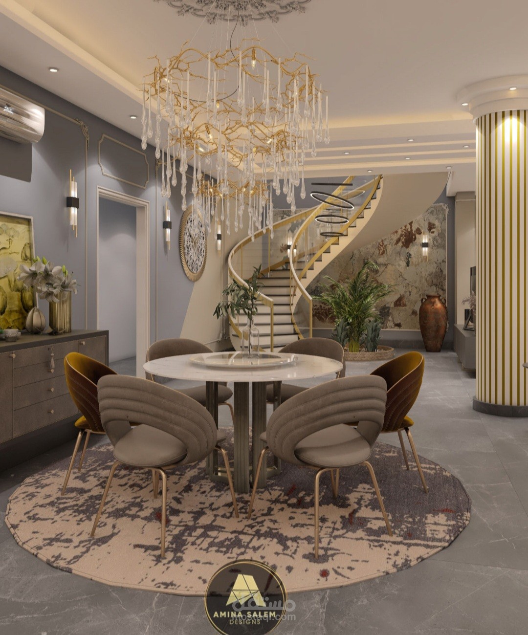 مشروع تصميم ديكور لفيلا في مصر
