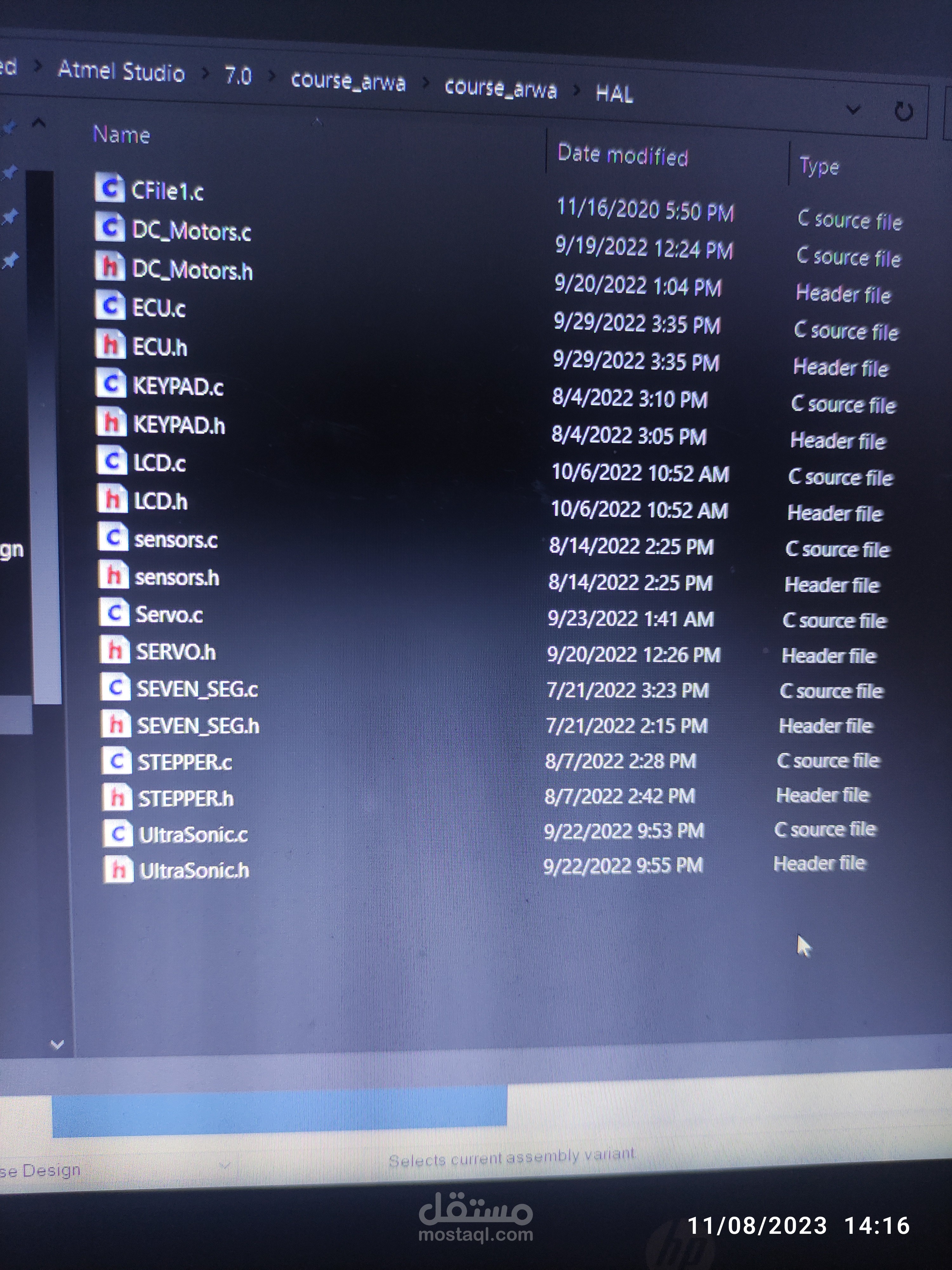 Most drivers for AVR ATMEGA32 ,128