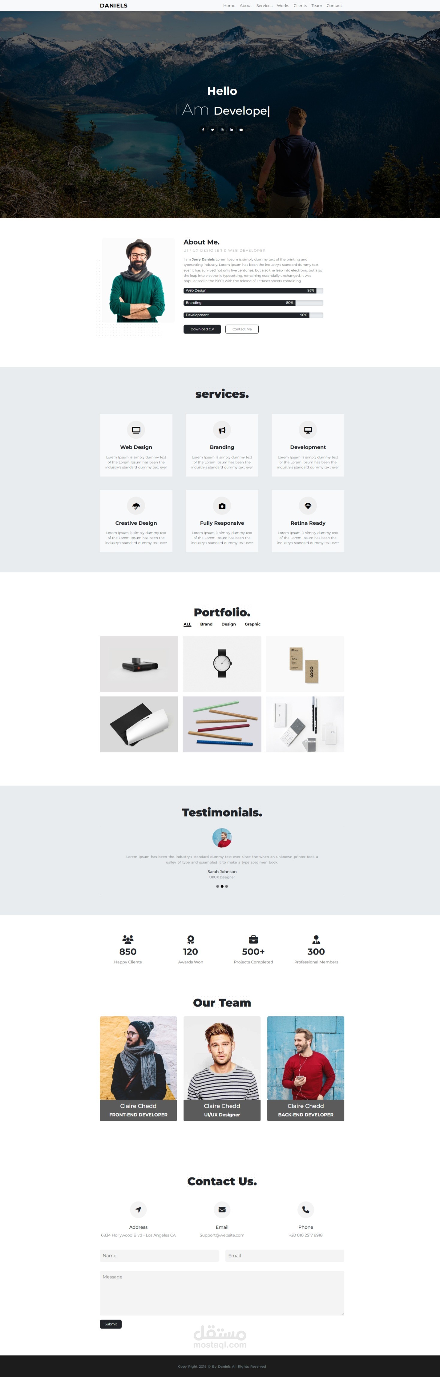 موقع فرونت اند عن Portfolio