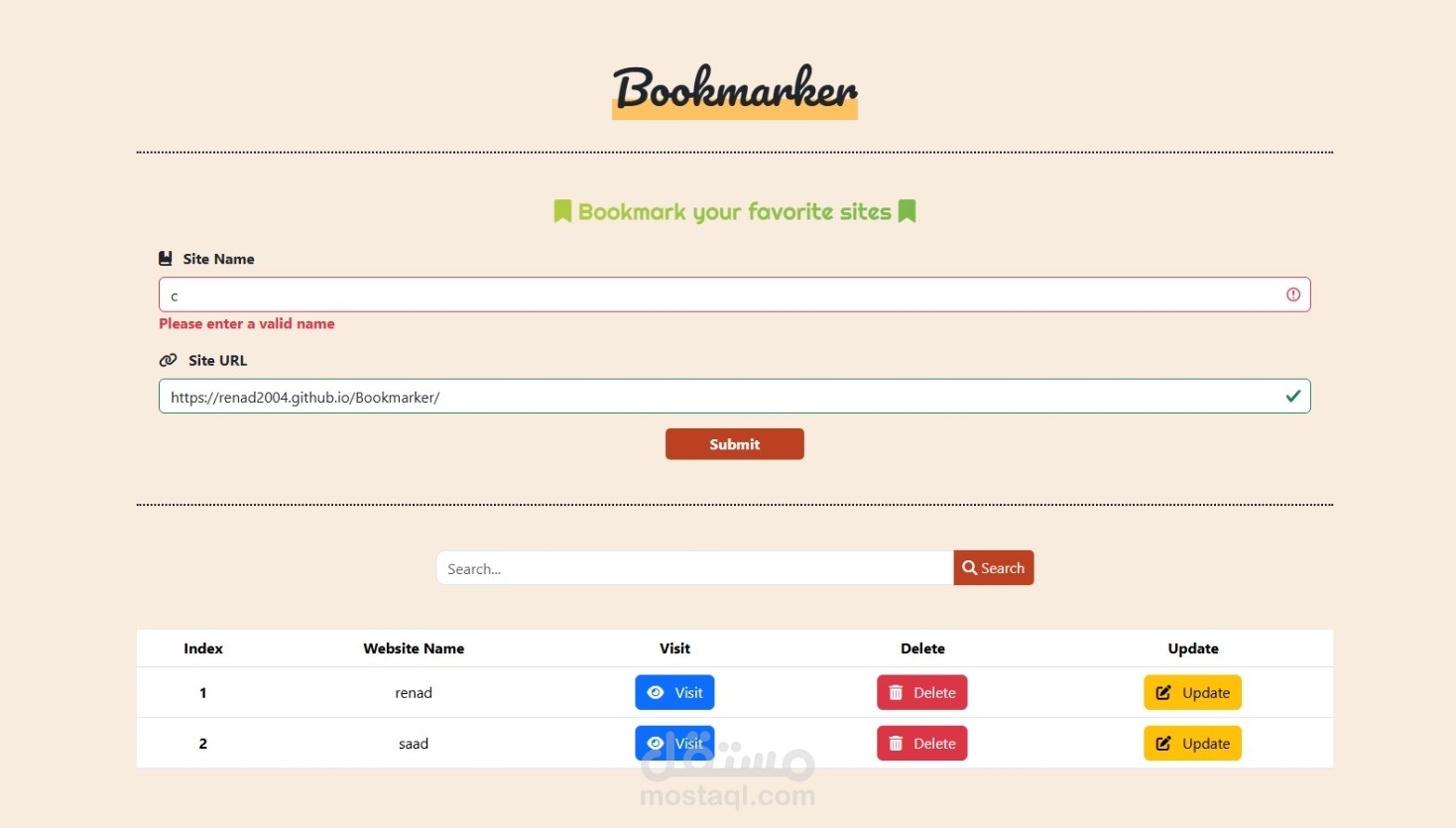 موقع فرونت اند عن  Bookmarker