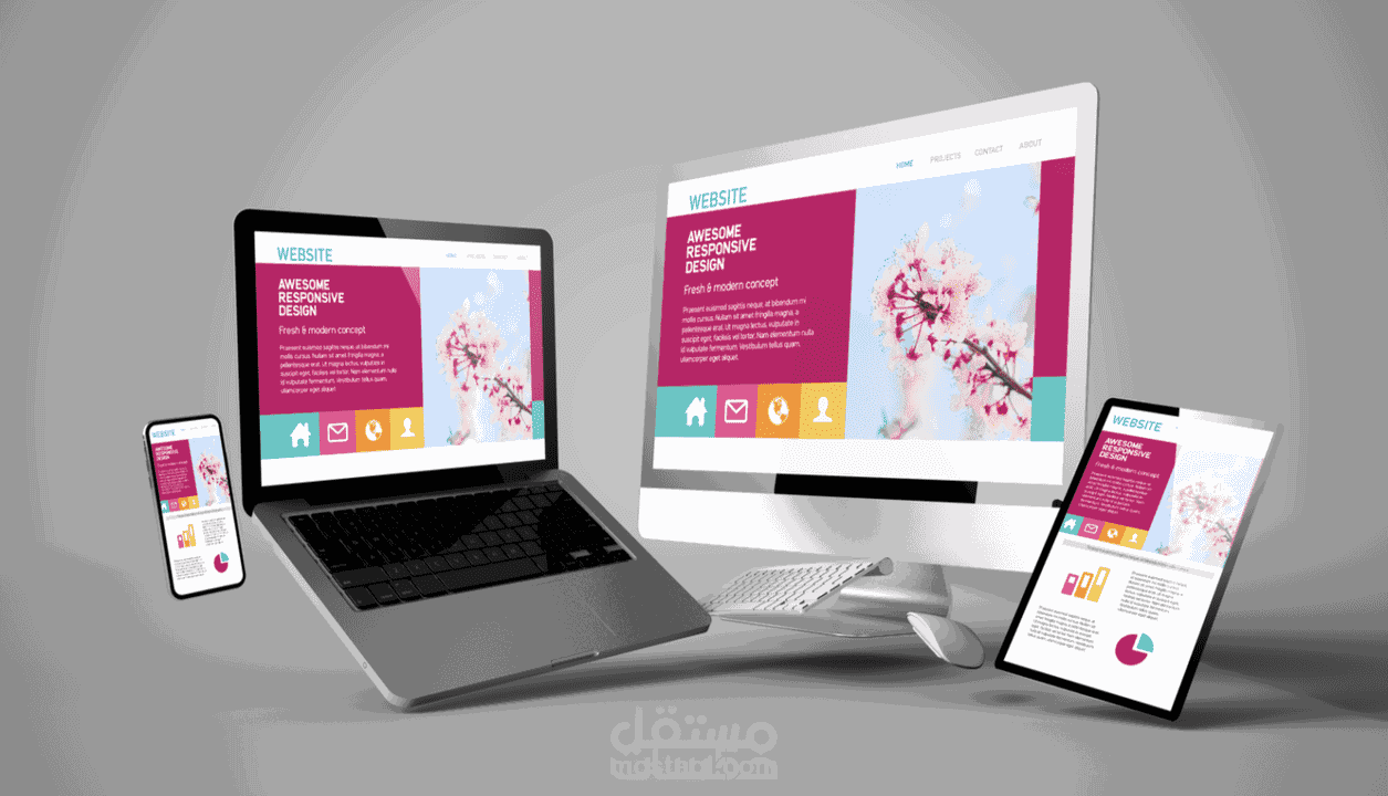 تصميم موقع احترافى كامل يناسب مشروعك وفكرتك (صفحته الواحدة)