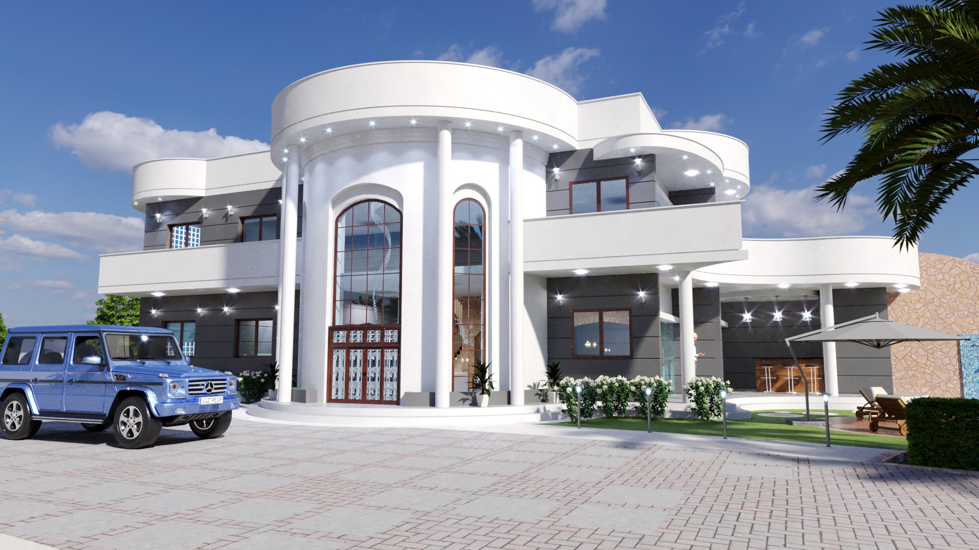 تصميم فيلا داخل مزرعة