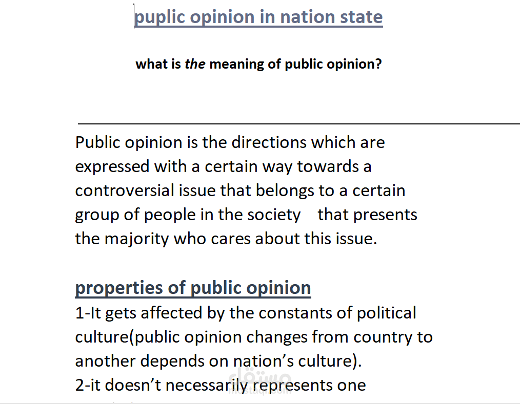 Puplic opinion in nation state