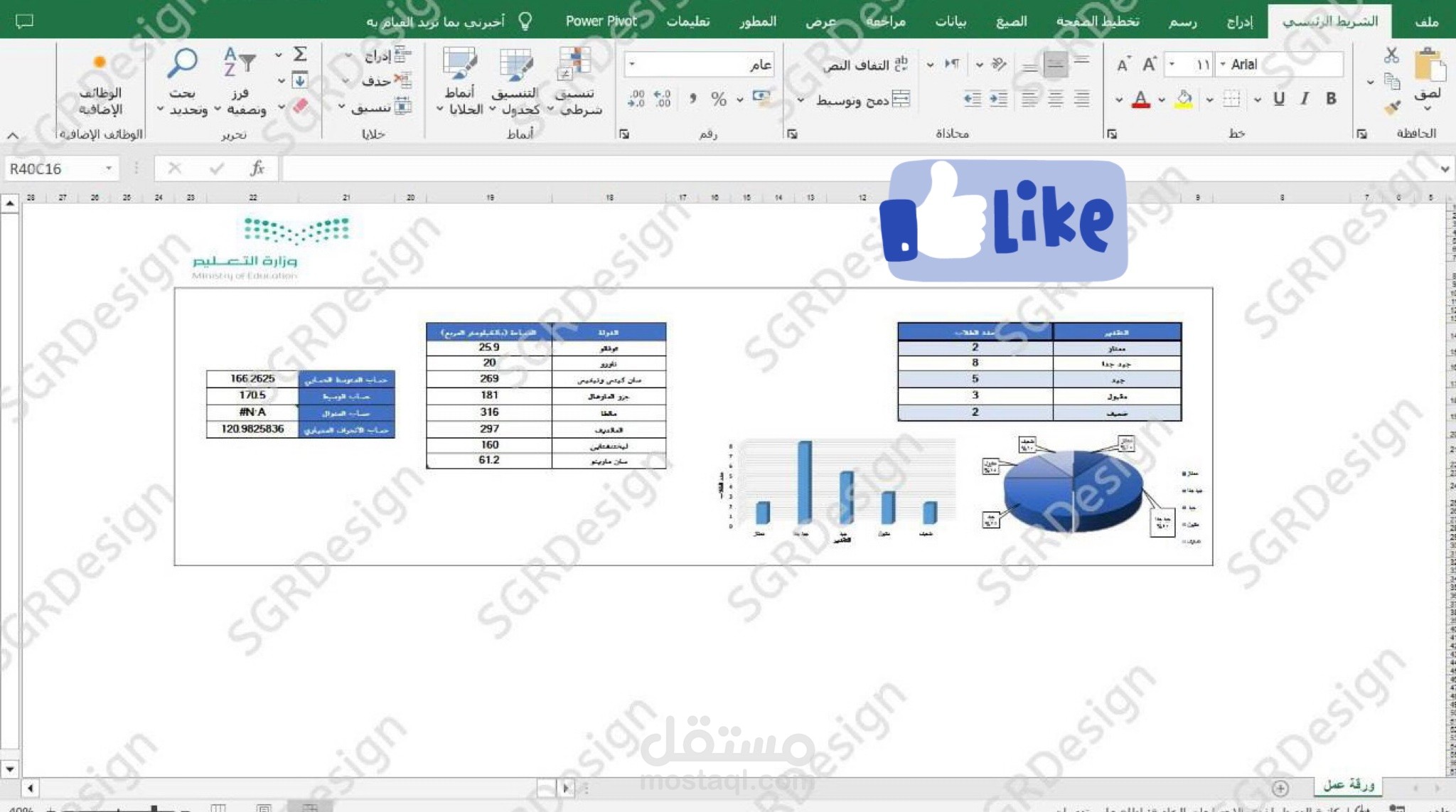 مشروع ببرنامج الاكسل