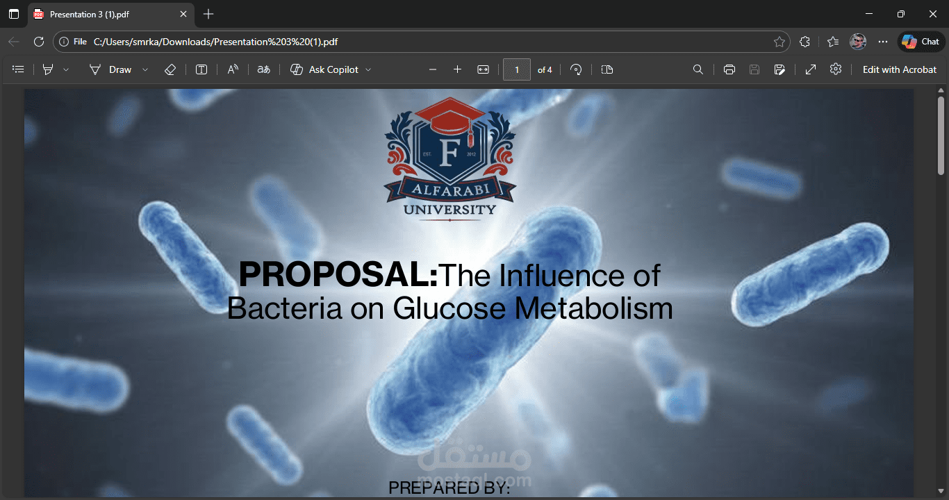 PROPOSAL:The Influence of  Bacteria on Glucose Metabolism