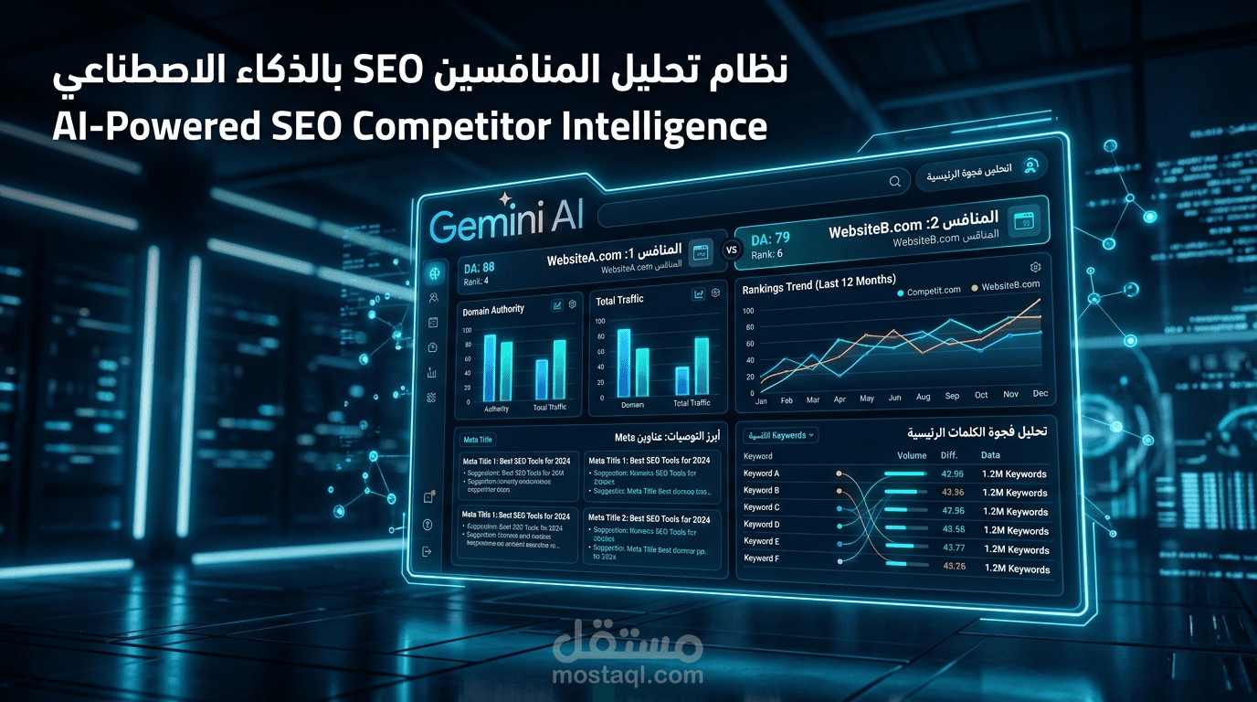 نظام تحليل منافسين SEO بالذكاء الاصطناعي