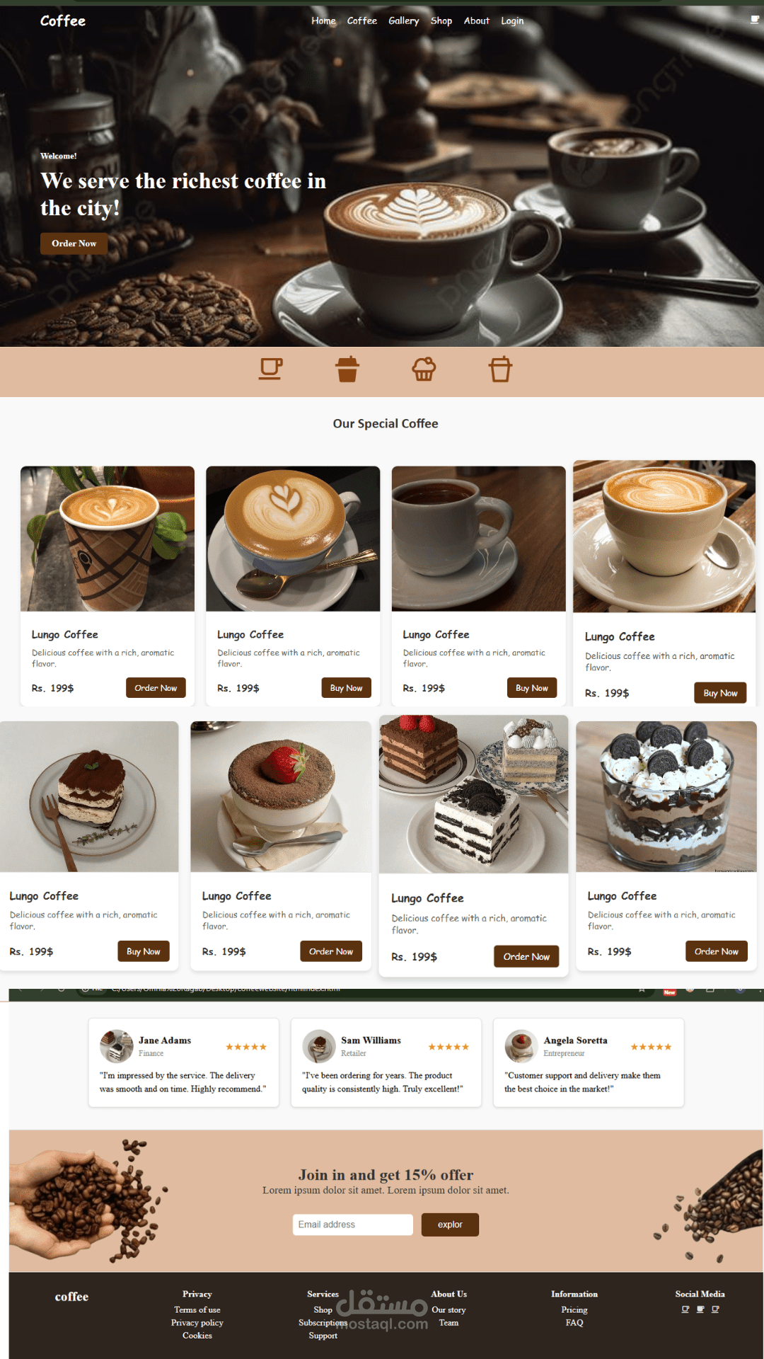 Coffee Shop Website