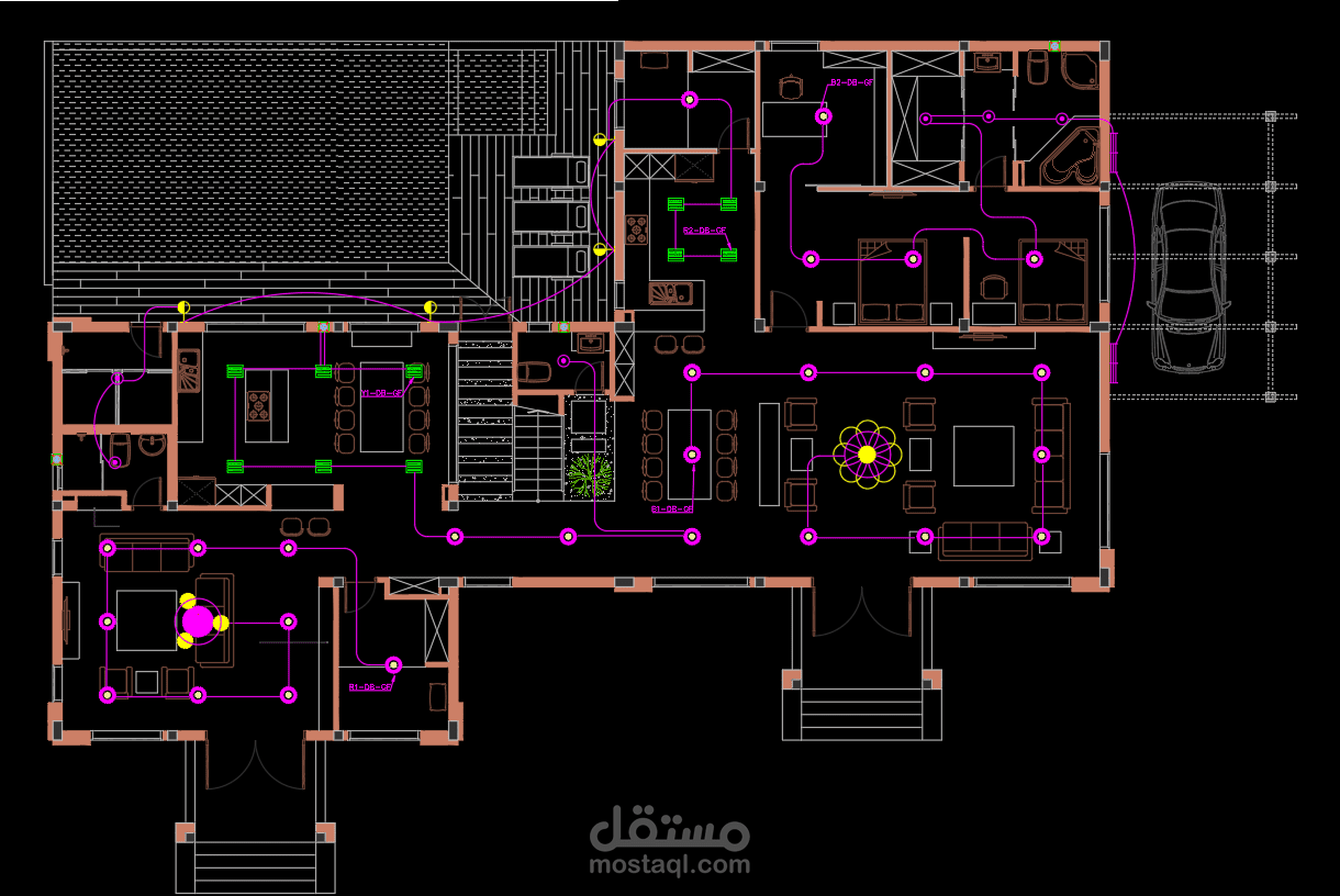 تصميم اعمال الأنارة بستخدام الأوتوكاد