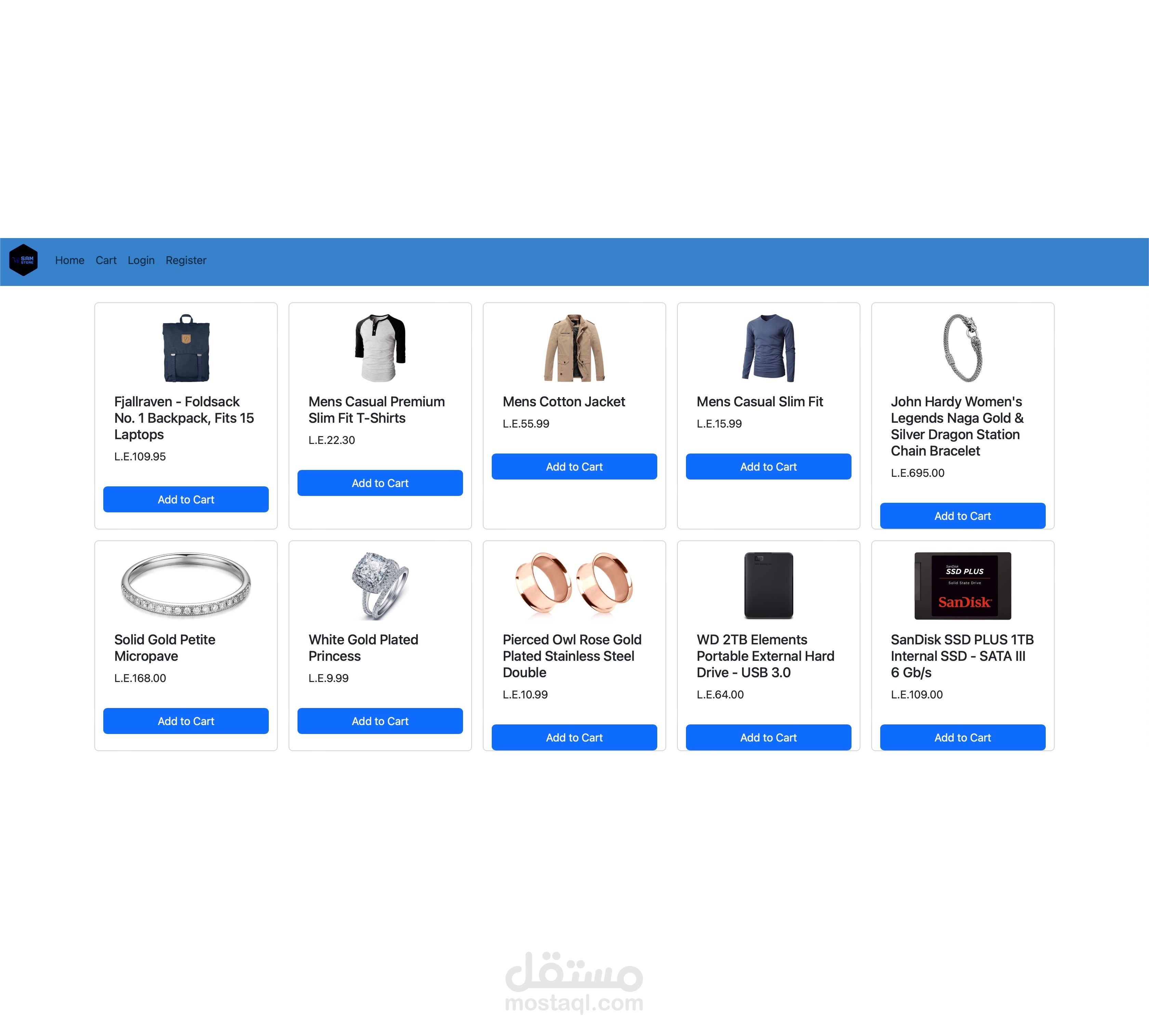 متجر إلكتروني لبيع المنتجات باستخدام انجولار