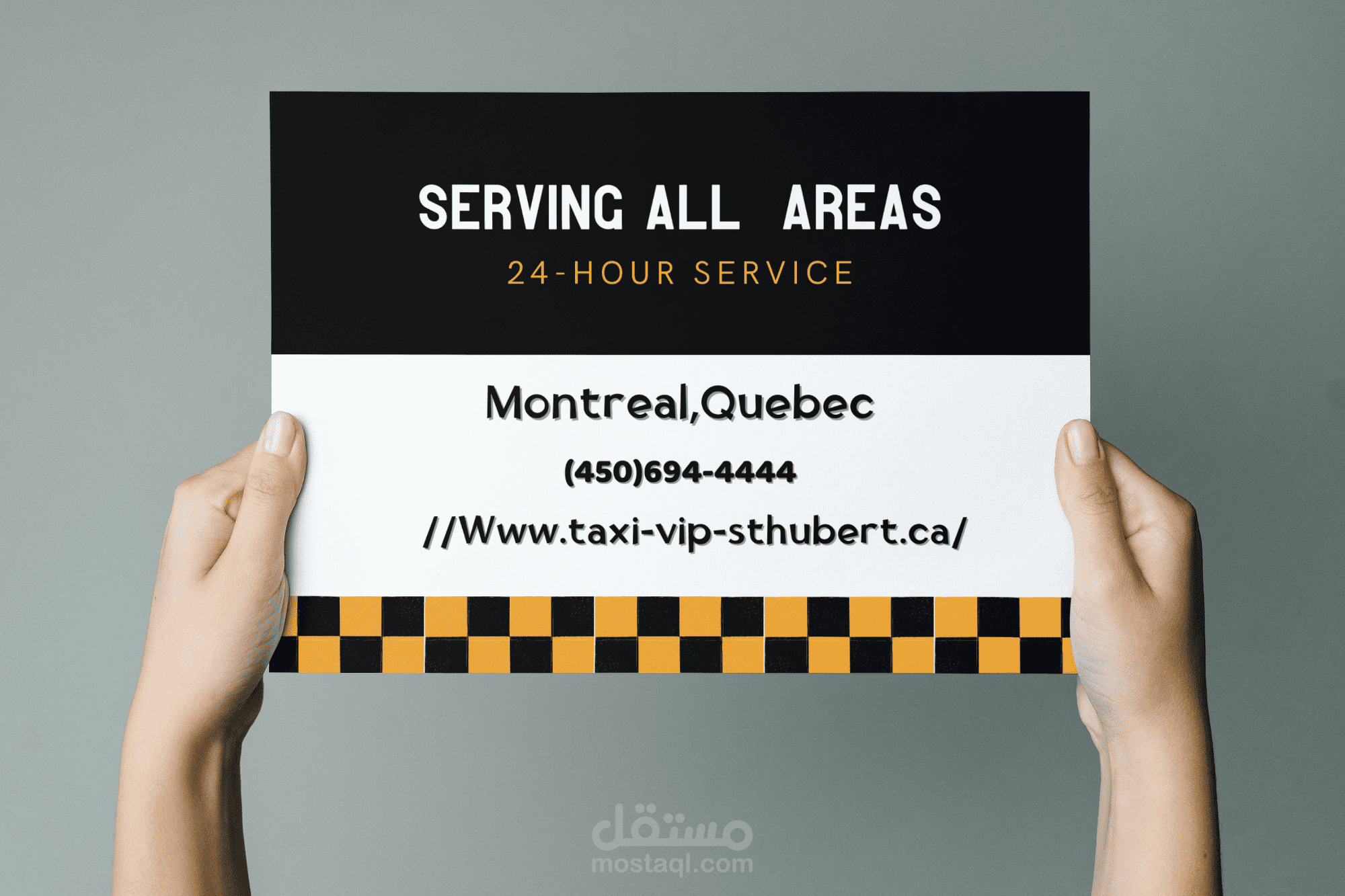 بيزنس كارد لشركه توصيل بالتاكسي فى كندا