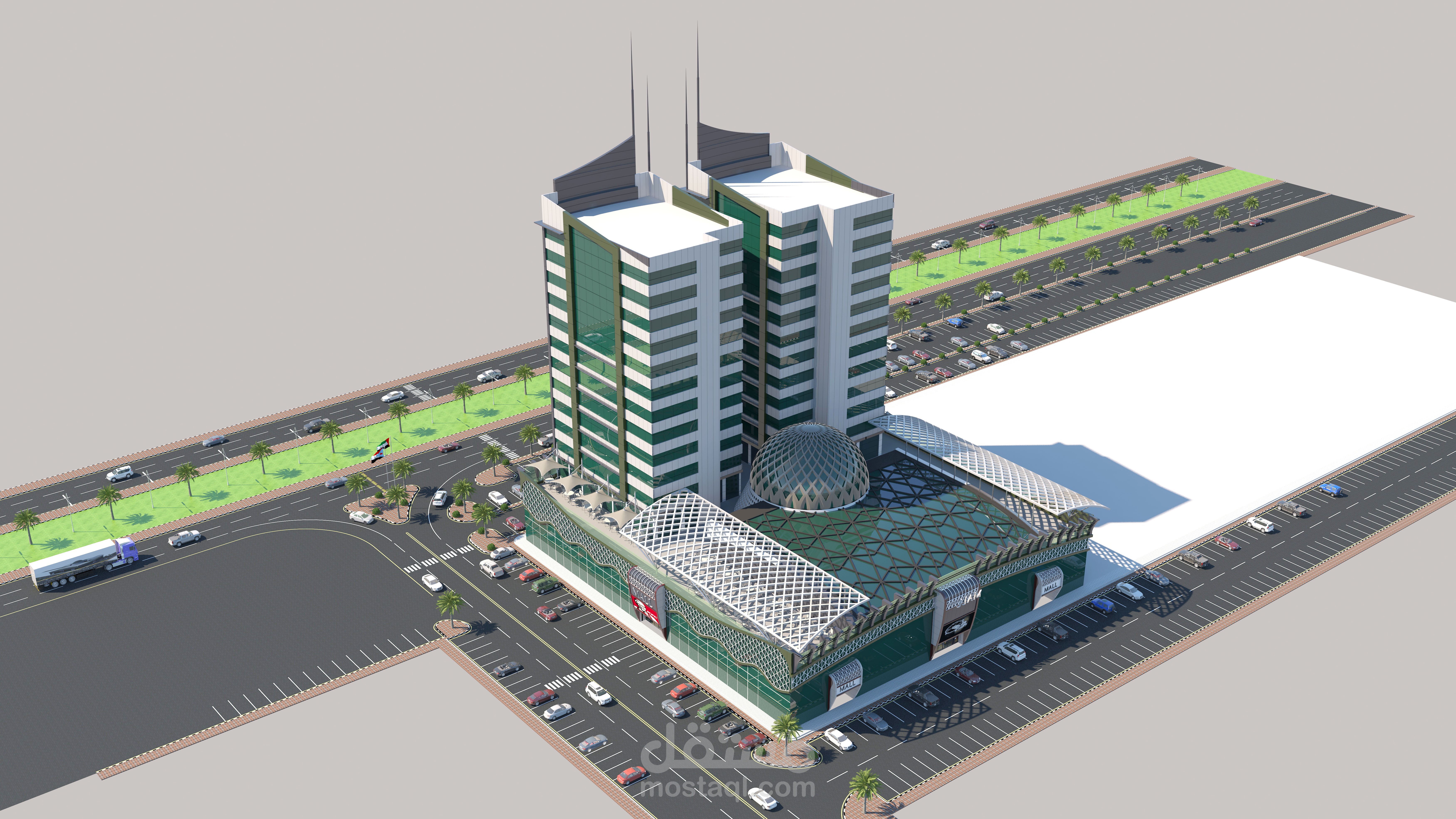 التصاميم المعمارية لمبنى تجاري