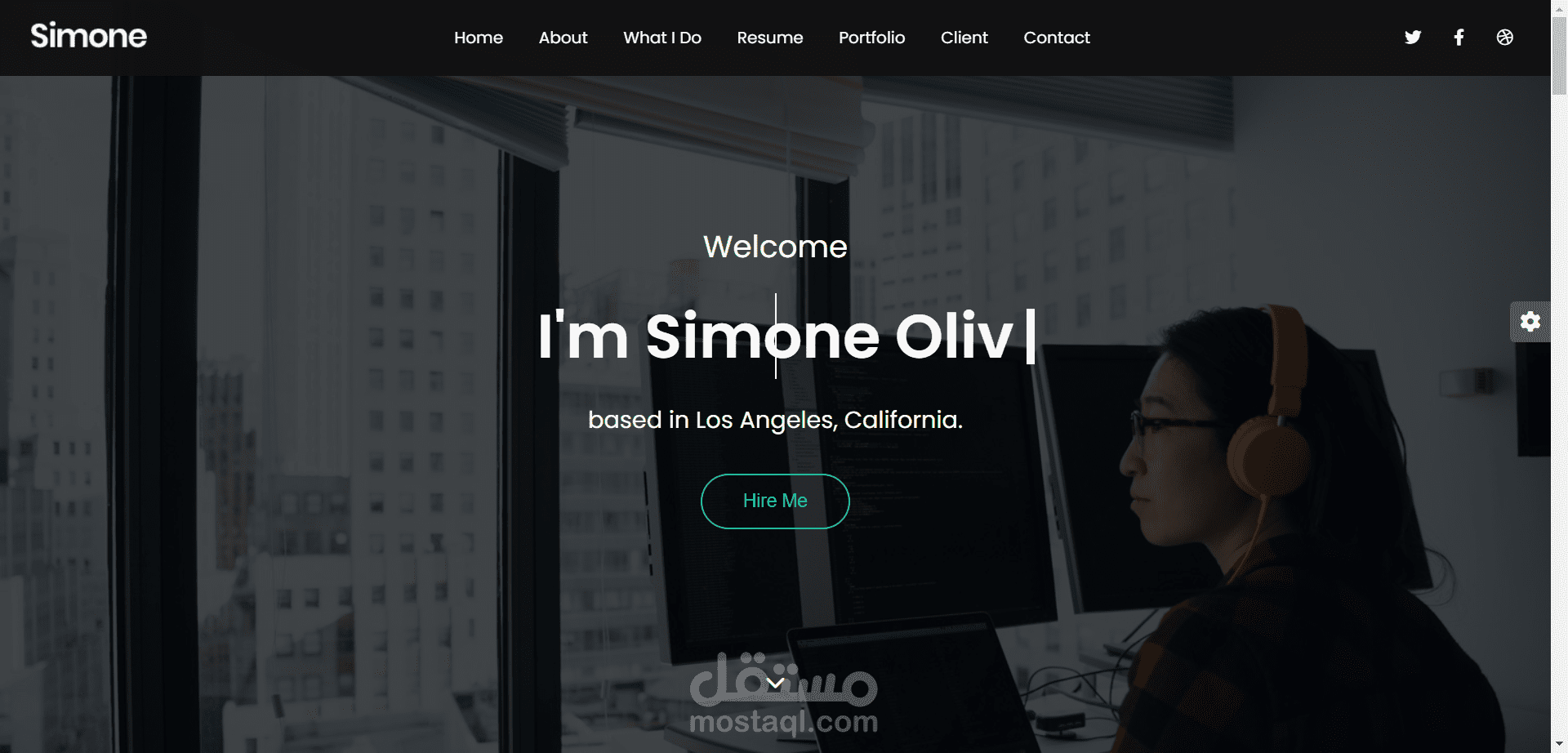 Simone Landing page